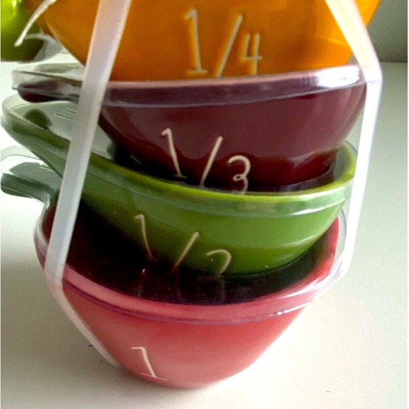 NWT Rae Dunn Farmhouse Measuring Cup Set Of 4 Ceramic - Picture 2 of 3